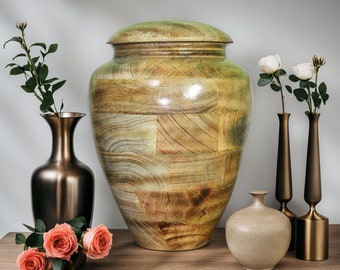 Handcrafted Mango Wood Urn for Cremation, Personalized Wooden Box for Human or Pet Ashes, Custom Engraved Memorial Keepsake Tribute Gift