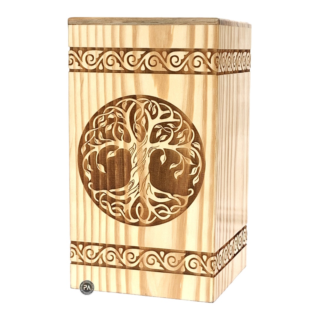 Wooden Urn With Tree of Life Design, Handcrafted Cremation Box for ...
