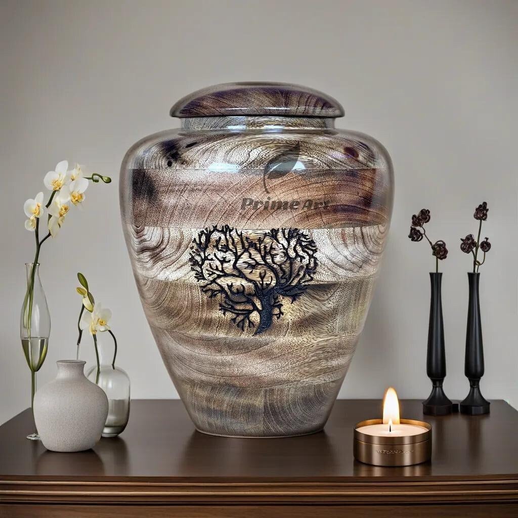 Handcrafted Wooden Cremation Urn for Human or Pet Ashes – Memorial Urn Box for Funeral Large– Unique Burial Urn for Ash Storage
