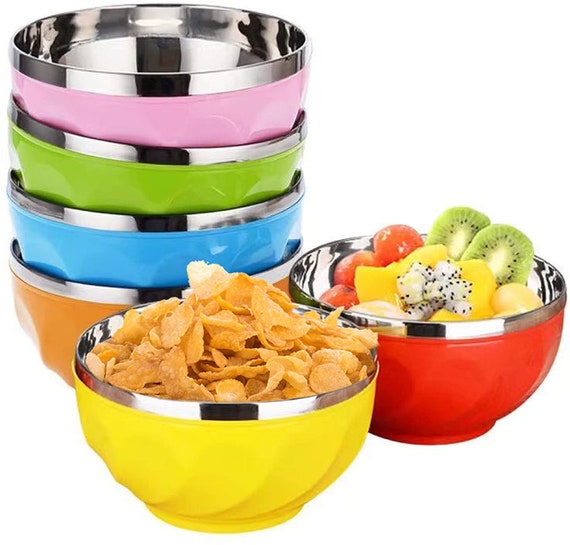 Stainless Steel Bowls for Kids Colorful Mixing Kitchen Bowl Set of 6 