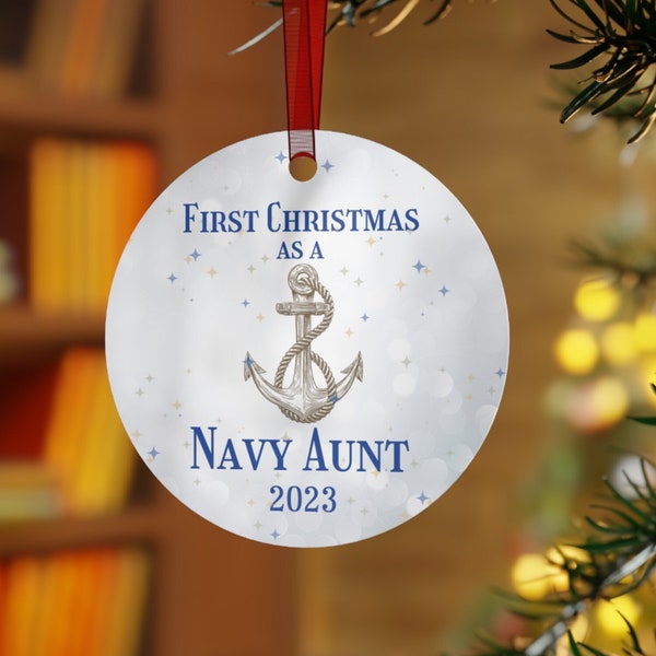 US Navy ornament First Christmas 1st year New Sailor Navy Aunt Navy Family US Navy Aunt Holiday gift Navy Basic Training Niece Nephew Navy