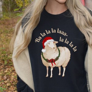 Christmas Farm Sweatshirt, Funny X-mas T, Country Living shirt, Sheep Farmer gift, Cute Animal Shirt, Festive Girls Hoodie, Cute Barn shirt