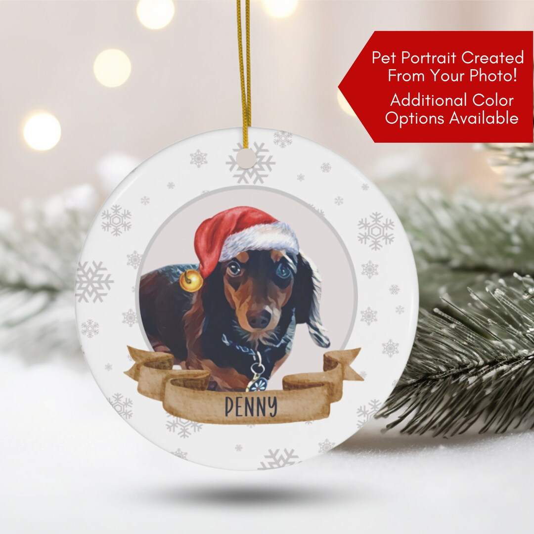 Custom Pet Ornament for Dog or Cat With Portrait From Photo ...