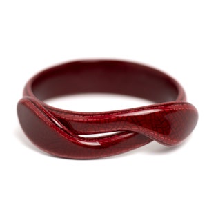 Lea Stein Paris Snake Bangle: Vintage Red Mod Bracelet