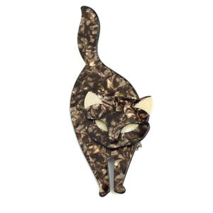 Lea Stein Bacchus Cat Brooch: Vintage French Designer Pin