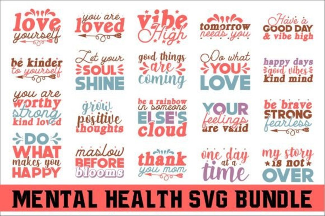 Mental Health Svg Bundle Png Eps Dxf - Etsy