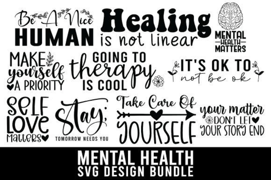 Svg Mental Health Design Bundle - Etsy