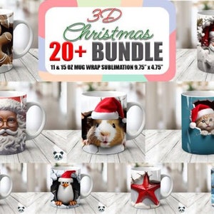 Christmas Mug Wrap Sublimation Bundle