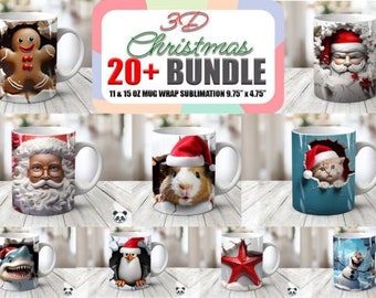 Christmas Mug Wrap Sublimation Bundle