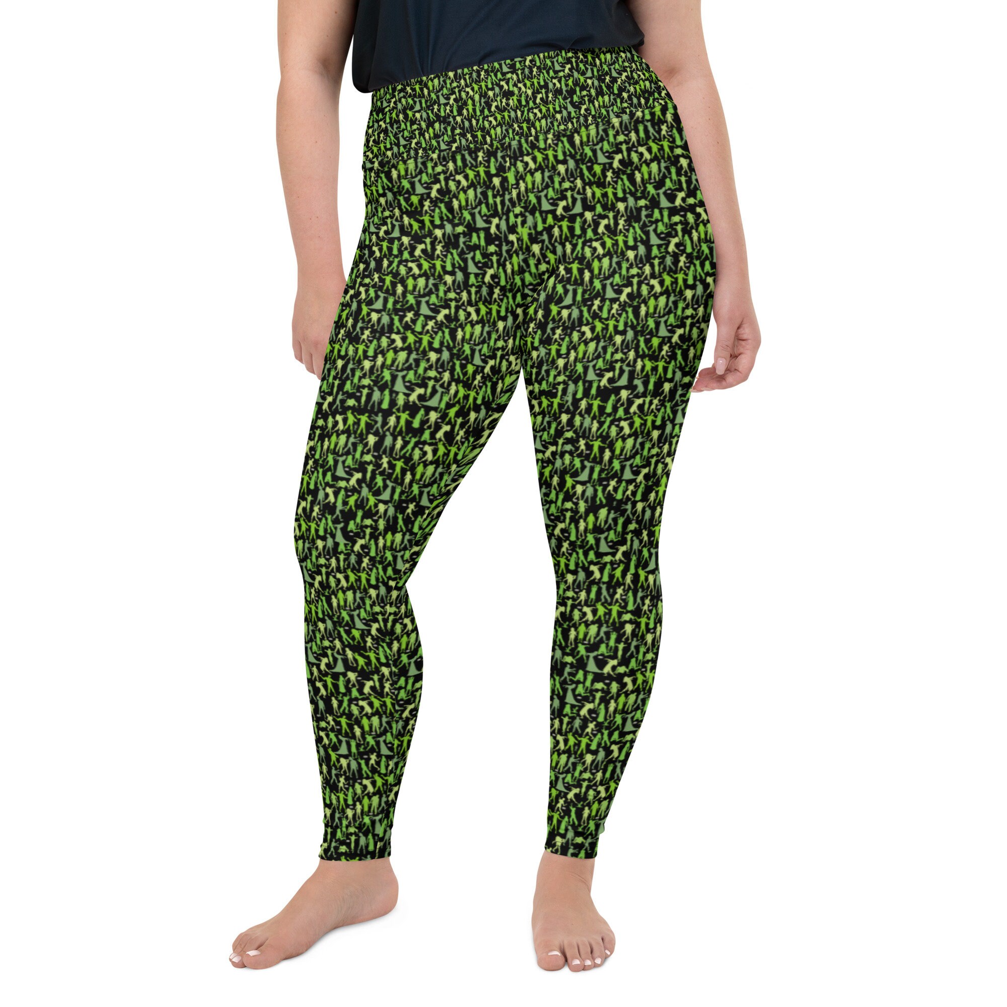 Womens Leggings Green, Green Yoga Leggings, Green Workout Leggings, Green  St.Patricks Day, Green Yoga Pants, Plus Size Leggings, Solid