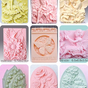 Silicone Soap Bar Molds for Handmade Lotion Bars Cute Flower / Angel / Flower Fairy Saop, Handmade Soap, Silicone Soap Molds