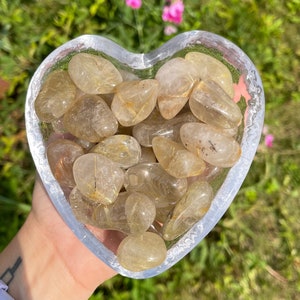 Gold Rutilated Quartz Crystal Tumbled Stones
