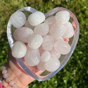 Pink Calcite Crystal Tumbled Stones