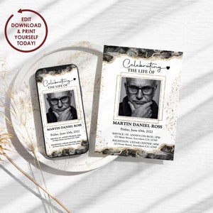 DIY EDITABLE Funeral Invitation Template | Celebration of Life Announcement | Electronic Funeral Evite | Memorial Service Invite | MARTIN