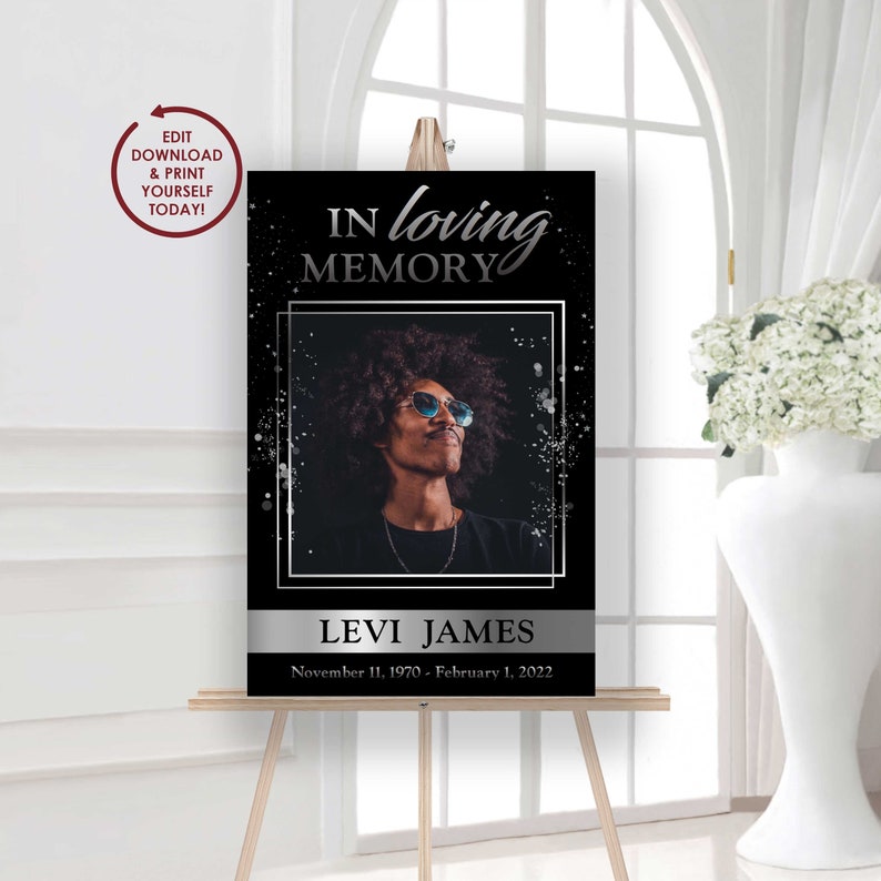EDITABLE Funeral Poster Board Celebration of Life Poster Etsy Canada