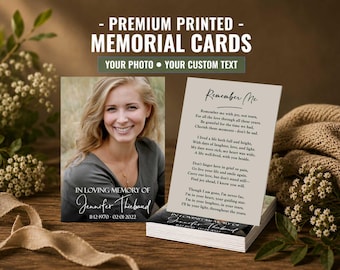 PRINTED Memorial Cards