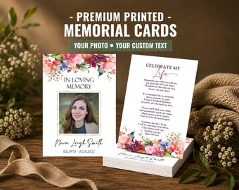 PRINTED Memorial Cards