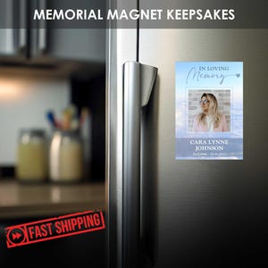 Aimant commémoratif photo, souvenirs, nuages célestes | Cadeaux funéraires imprimés et personnalisés | Cadeaux personnalisés pour la célébration de la vie - CARA