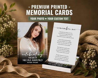 PRINTED Memorial Cards