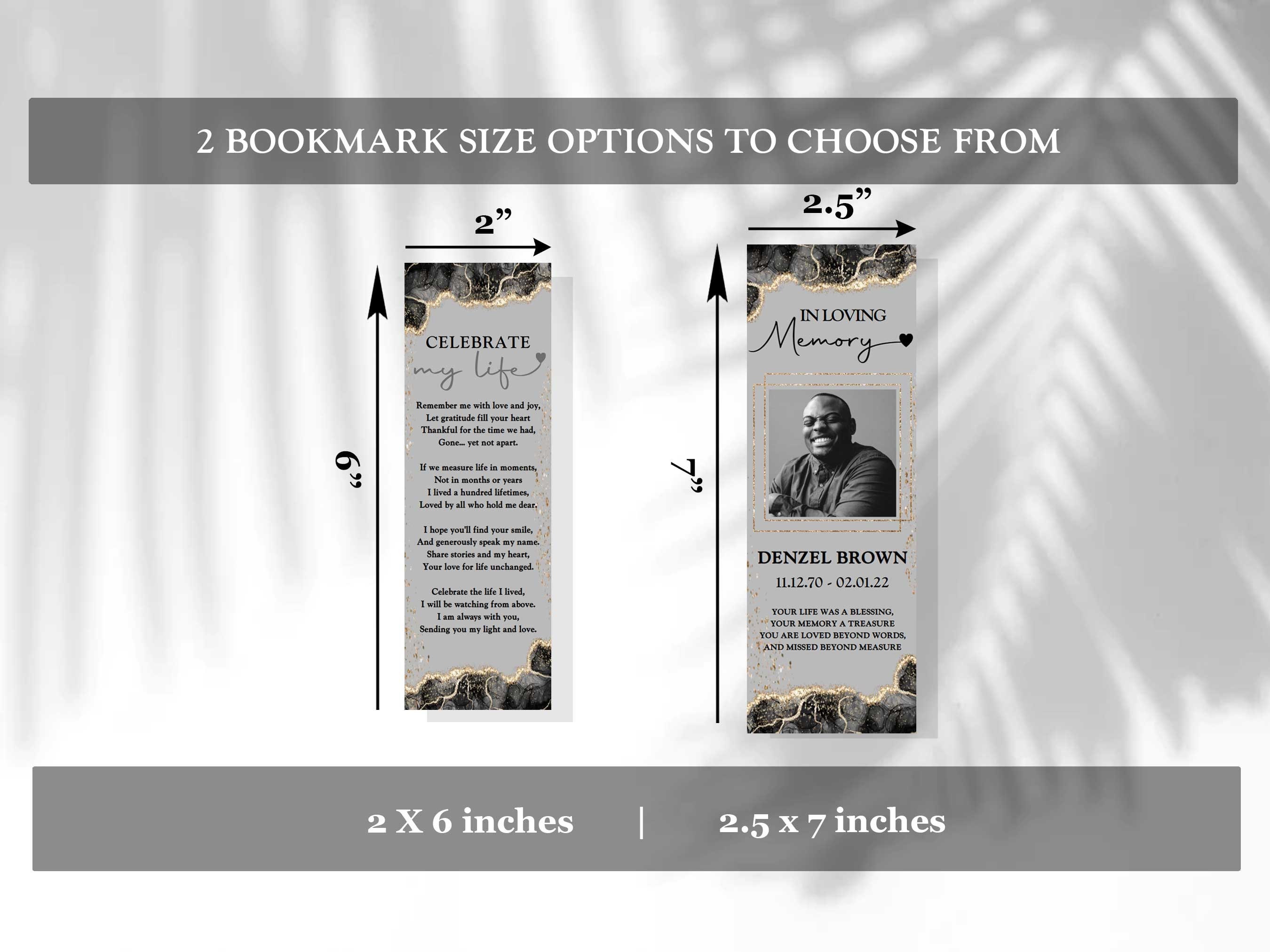 PRINTED Memorial Bookmarks Personalized Funeral Bookmark Etsy