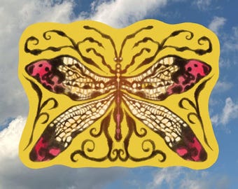 green butterfly sticker