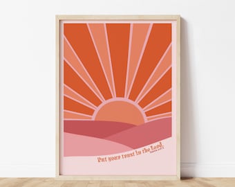 Retro Christian Wall Art Print, 70s Style (Digital Download)