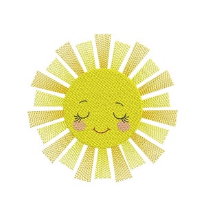 Sun embroidery design, 5 sizes, Instant download