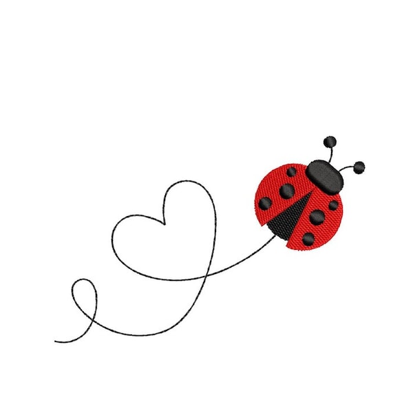 Ladybug Embroidery Design, 5 sizes, Instant Download