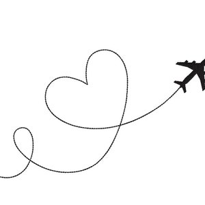 Airplane Embroidery Design, 5 taglie, Download istantaneo