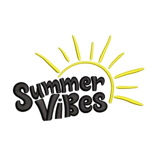 Summer Vibes Stickdatei Stickmuster, 3 Größen, Sofort Download
