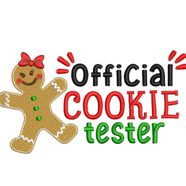 Official Cookie Tester Embroidery Design, 4 sizes, Instant Download