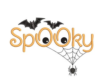 Spooky Embroidery Design, Halloween Embroidery File, 3 sizes, Instant Download