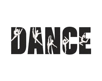 Dance Lettering Embroidery Design, Ballet Dancer Ballerina Machine ...