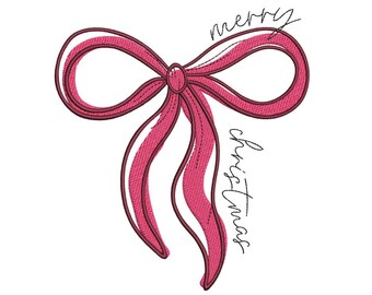 Weihnachtsschleife Winter Xmas Stickdatei, Stickdatei, Stickdatei 3 Größen, Instant Download