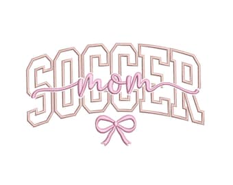 Borduurontwerp voetbal moeder, 5 maten, direct downloaden