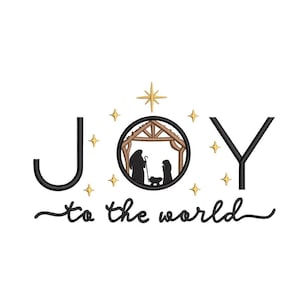 Joy Embroidery Design, Merry Christmas Embroidery File, 4 sizes, Instant Download