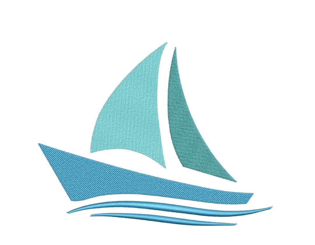 Sail Boat Embroidery Design, Boat Embroidery File, 4 Sizes, Instant