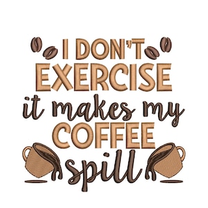 Coffee Cup Beans Tasty Embroidery Design, 4 sizes, Instant Download