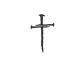 Three Nails Cross Embroidery Design, 4 sizes, Instant Download