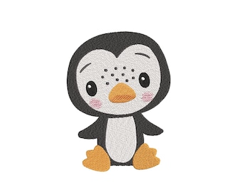 Penguin Embroidery Design, 4 sizes, Instant Download