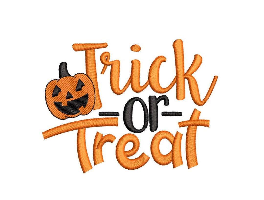 Trick or Treat Embroidery Design, Halloween Embroidery File, 3 Sizes