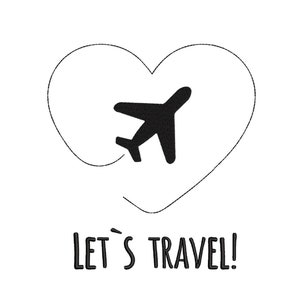 Travel Embroidery Design, Airplane Embroidery File, 3 sizes, Instant Download