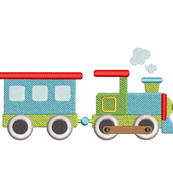 Toy Train Embroidery Design, 4 sizes, Instant Download
