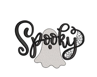 Spooky Embroidery Design, Halloween Embroidery File, 4 sizes, Instant Download