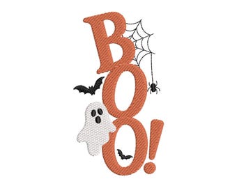 BOO Ghost Machine Embroidery Design, 6 sizes, Instant Download