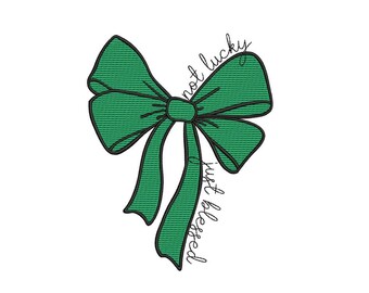 Diseño de bordado para el Día de San Patricio, sin suerte, solo con bendición, 3 tamaños, descarga instantánea