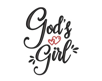 God's Girl-borduurontwerp, 3 maten, direct downloaden