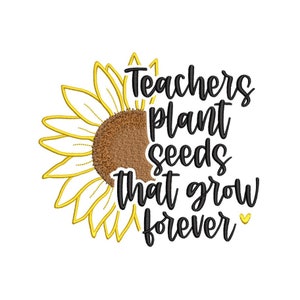 Teacher Embroidery Design, 4 sizes, Instant Download