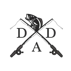 Dad Embroidery Design, Fishing Embroidery Design, 3 sizes, Instant Download