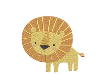 Cartoon Lion Embroidery Design, 4 sizes, Instant Download